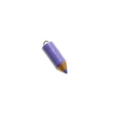 Breloque crayon en pâte polymère 22.4x7.3mm LILAS  - 1