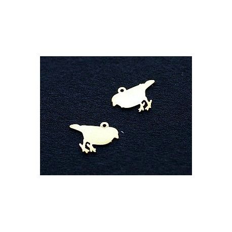 Laser cut émaillé oiseau 12x8mm BLANC x4  - 1