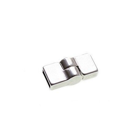 Fermoir charnière aimanté 26x12.3mm ARGENTÉ PATINÉ  - 1