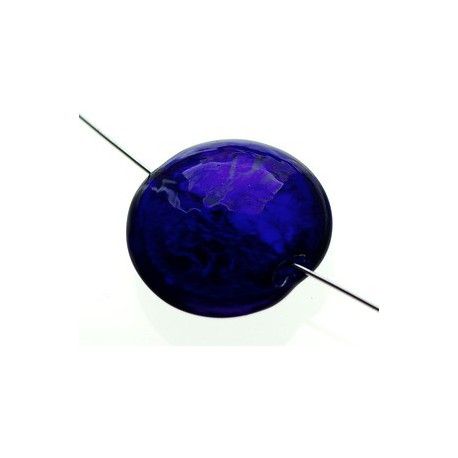 Ronde aplatie feuille d'argent 25mm DARK SAPPHIRE  - 1