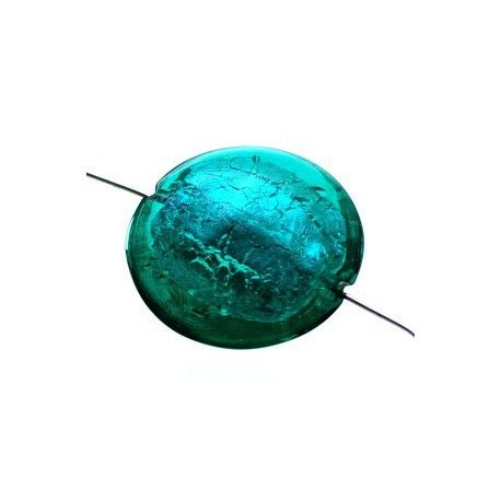 Ronde aplatie feuille d'argent 25mm EMERALD  - 1