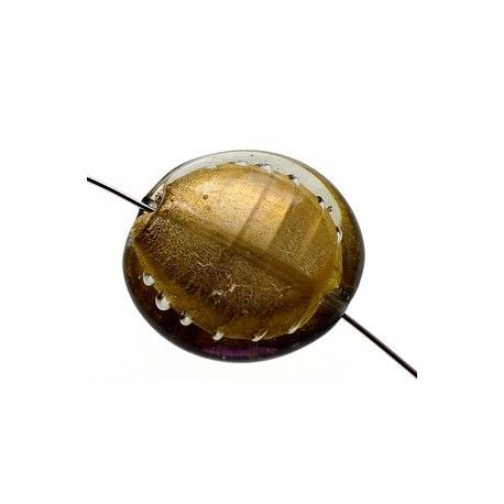 Ronde aplatie feuille d'or 25mm BLACK DIAMOND  - 1