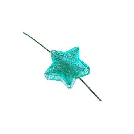Étoile feuille d'argent 16mm LIGHT EMERALD  - 1