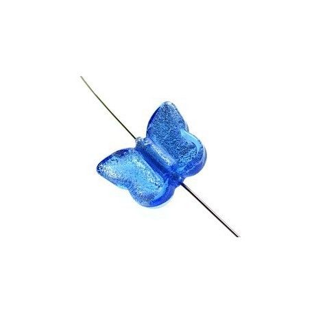 Papillon feuille d'argent PM 21x15mm DARK SAPPHIRE  - 1