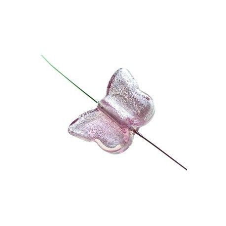 Papillon feuille d'argent PM 21x15mm AMETHYST  - 1
