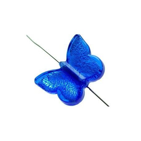 Papillon feuille d'argent GM 30x22mm DARK SAPPHIRE  - 1