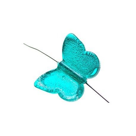 Papillon feuille d'argent GM 30x22mm EMERALD  - 1
