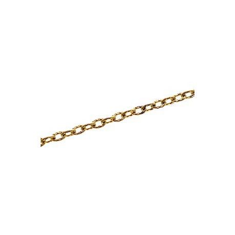 Chaîne ovale maillon strié 3x4.2mm DORÉ PATINÉ x1m