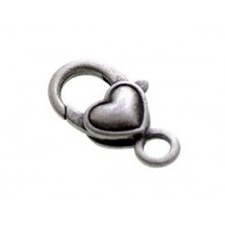 Lobster heart GM 27.5x14mm OLD SILVER COLOR