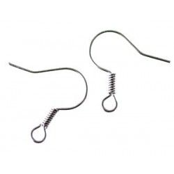 Earring ressort simple OLD SILVER COLOR x20