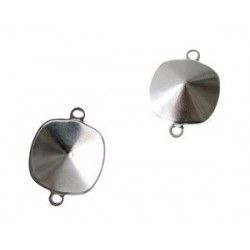 Stick-on spacer support for square cabochon 12mm SILVER COLOR x1