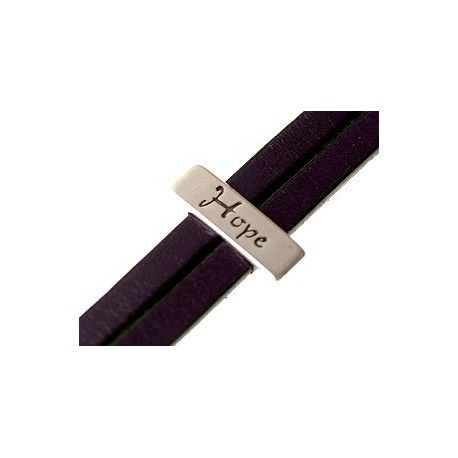 Passant pour cuir 10mm HOPE 18x6mm ARGENTÉ VIEILLI  - 1