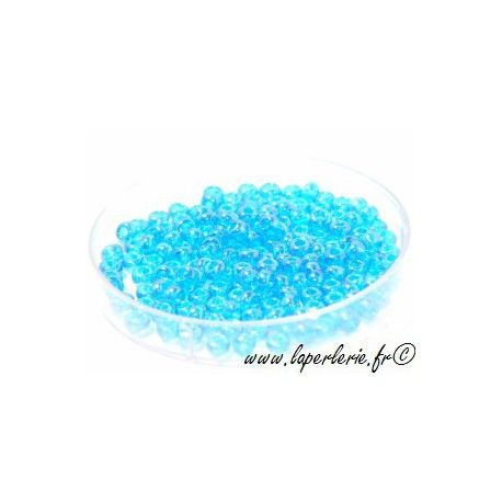 Rocaille 2.2mm AQUAMARINE LUSTRE, mesure de 12.50 gr environ 500 perles  - 1