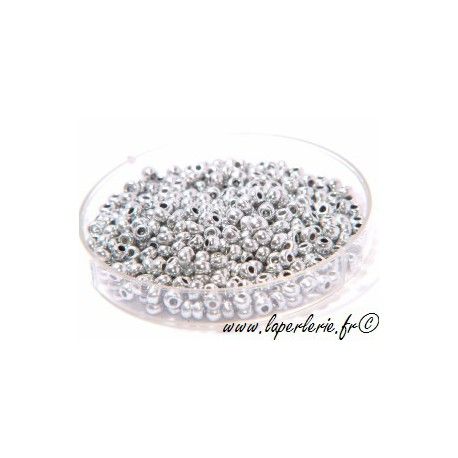 Rocaille 2mm ARGENTEE MATE, mesure de 12.50 gr environ 900 perles  - 1