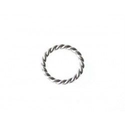Closed braided ring 15x2mm SILVER COLOR x2