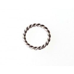 Closed braided ring 15x2mm OLD SILVER COLOR x2