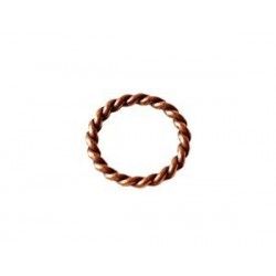 Closed braided ring 15x2mm OLD COPPER COLOR x2