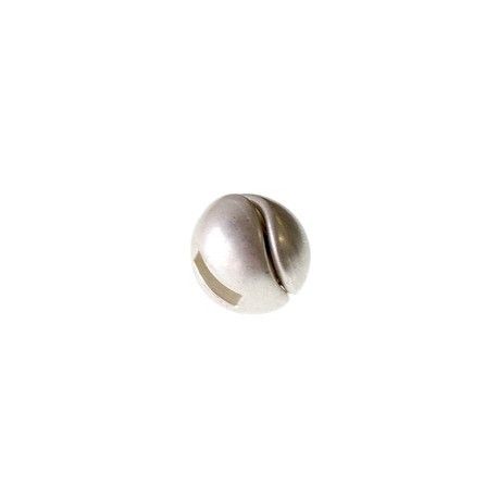 Fermoir boule aimantée pour lanière 5mm 12x11mm ARGENTÉ PATINÉ  - 1