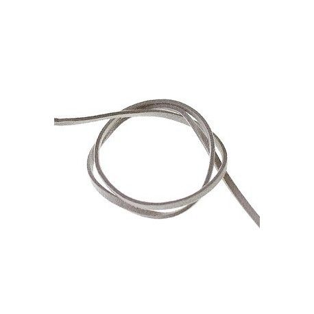 Lanière simili daim 3x1mm GRIS PERLE x2m  - 1