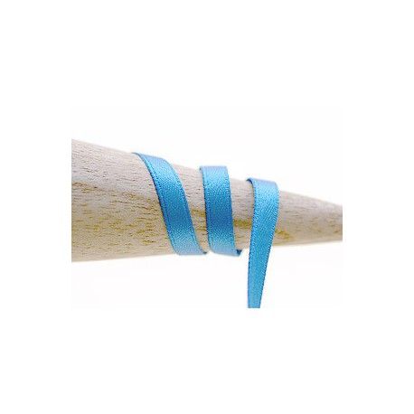 Ruban satin double 6mm TURQUOISE x2m  - 1