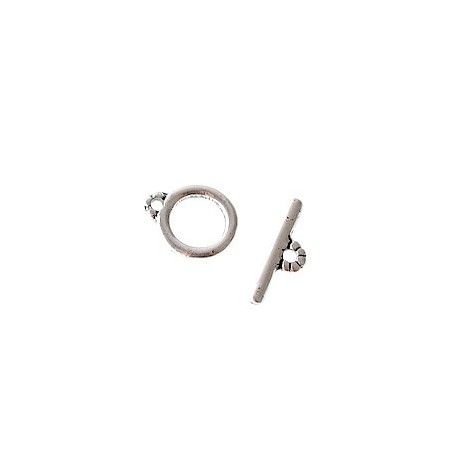 Mini toggle rond 11.8x9.4mm ARGENTÉ VIEILLI  - 1