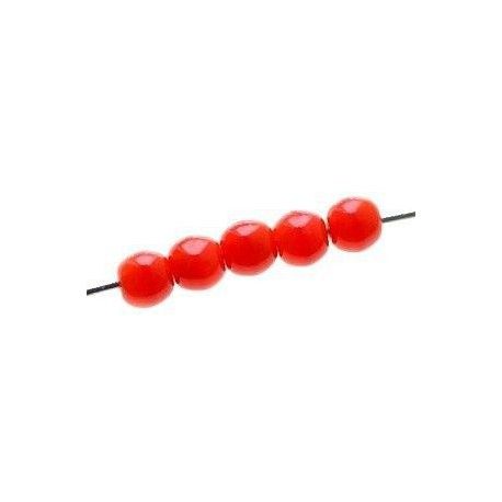 Ronde 4mm ORANGE OPAQUE x50  - 1