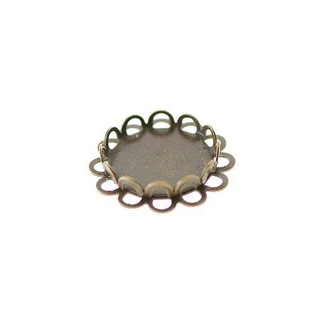 Support boule verre 15mm LAITON VIEILLI  - 1