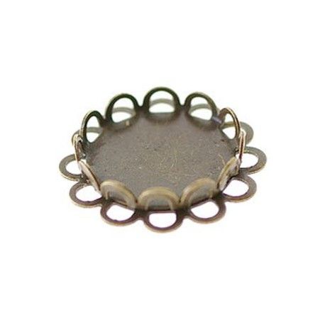 Support cabochon 18mm LAITON VIEILLI  - 1