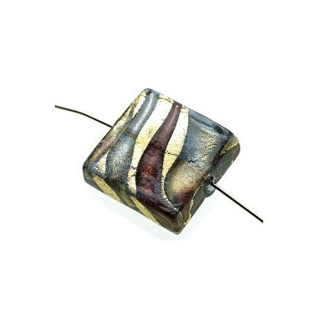 Carré lunaire feuille d'or carré 20mm ép 6.5mm AMETHYST  - 1