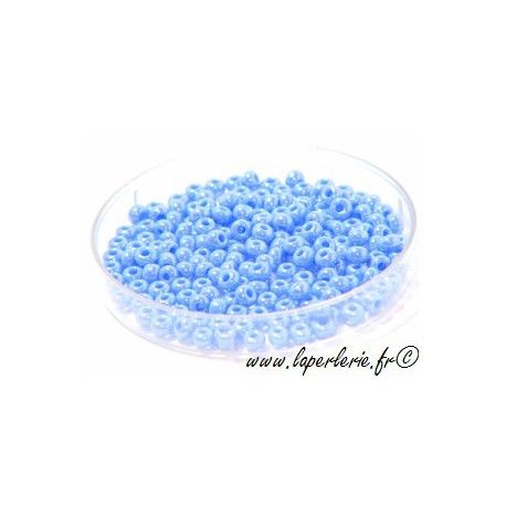 Rocaille 2mm PERVENCHE LUSTRé, mesure de 12.50 gr environ 500 perles  - 1