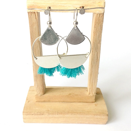Boucles d'oreilles Demi-Lune Turquoise