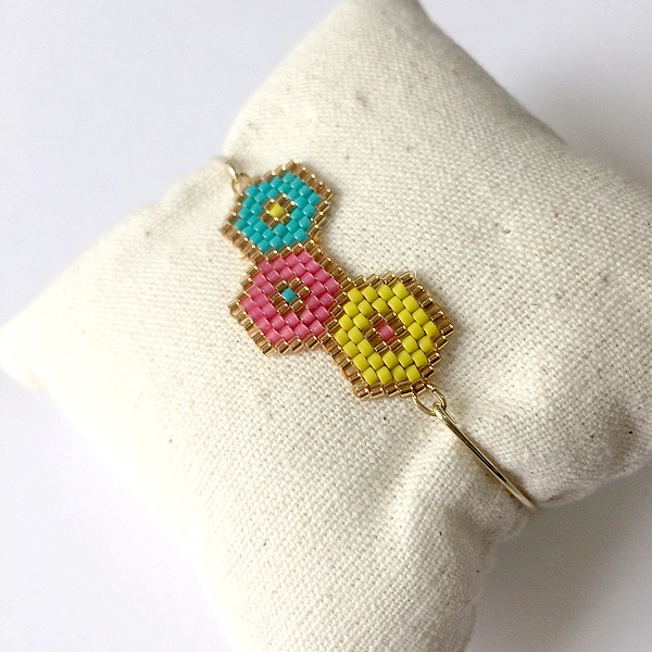 Bracelet hexagone tissé