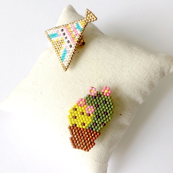 Broche tissée miyuki