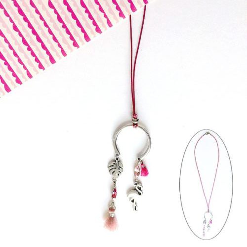 Collier flamant rose