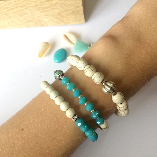 Bracelet Turquoise et Howlite