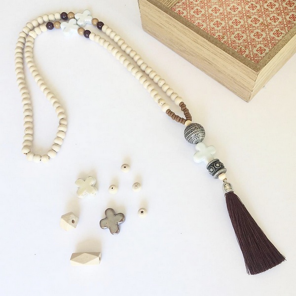 Sautoir Bois Céramique