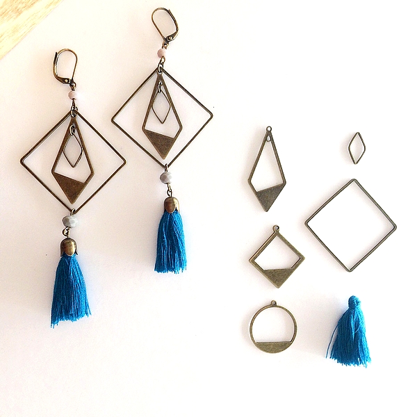 boucles d'oreilles trapéziennes