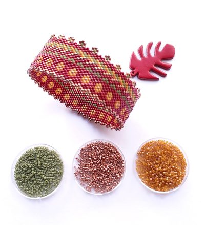 Bracelet Bangle Red Flower