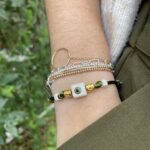 Bracelet avec perles en céramique motif oeil